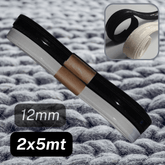 2x 5 meters Silicone Elastic (5 meters black +5 meters white) 12mm - ACCESSOIRES LEDUC BV